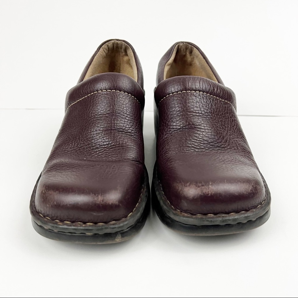 Born Brown Leather Comfort Clog Size 8 - Picture 2 of 8